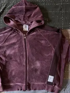 90s オリジナル adidas ベロア vtg ジャージ ラメ パーカー