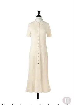 新品 JUSGLITTY ジャスグリッティー 衿付プリーツニットワンピース M