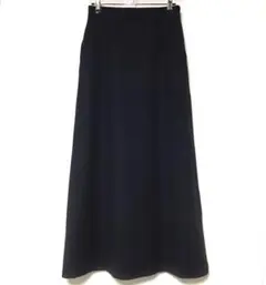 新品 UNITED ARROWS ウール フレア ロングスカート 紺 マキシ台形