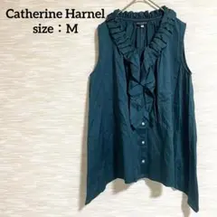 Catherine Harnel Aラインブラウス【M】ノースリーブ 1057