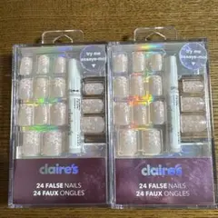 claire's 24枚入り ネイルチップ 雪の結晶柄 2個セットのサムネイル