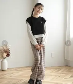 amourire girl ショートベストドッキングカットソー　150