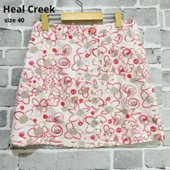 Heal Creek ゴルフスカート 花柄 総柄 白 サイズ40 D48のサムネイル
