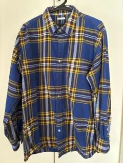 ネルシャツ 青と黄色のチェック柄
