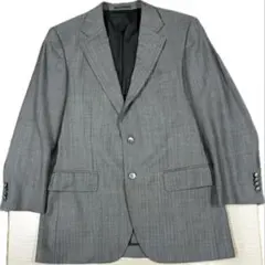 Burberry ヘリンボーン シルク混 テーラードジャケット グレー