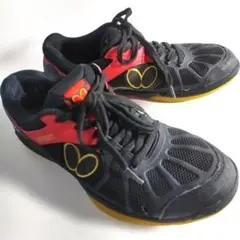 訳あり 男性用卓球シューズBUTTERFLY LEZOLINE 26,5㎝ 黒赤