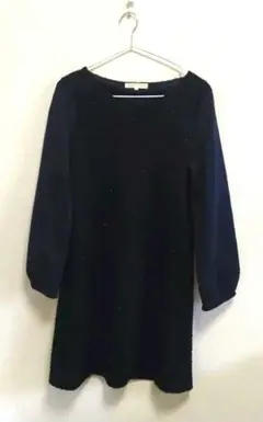 grove ネイビー 長袖 ワンピース L