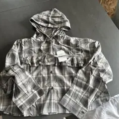 w closet チェック柄 フード付きシャツのサムネイル