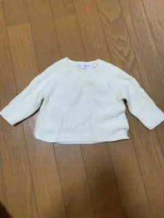 ZARA ホワイト ニットセーター ボタン付き 68cm