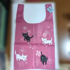 猫デザイン 縦型エコバッグ
