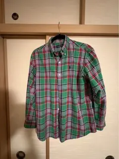 Ralph Lauren 長袖シャツ グリーン系チェック 160