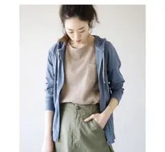 パーカー　汗染み防止　UVカット　スモーキーブルー　LL ユニセックスのサムネイル