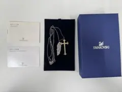 【箱・証明書付】スワロフスキー クロス×ウィング Wチャーム ネックレス
