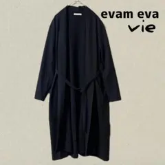 evam eva vie リネンコート ガウンコート 羽織り ローブ evam eva(エヴァム エヴァ) 【2021aw新作】プレスウール ローブコート