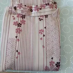 薄いピンク花柄浴衣・帯セット