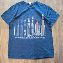 00年代 ロケット　Tシャツ　NASA　ネイビー　アメリカ　GILDAN