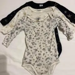 プチバトー3点セット ロンパース ボディ肌着6m67cm 60～70㎝ 綿100