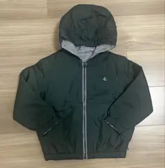 プチバトー　リバーシブル フード付きジャケット ダークグリーン