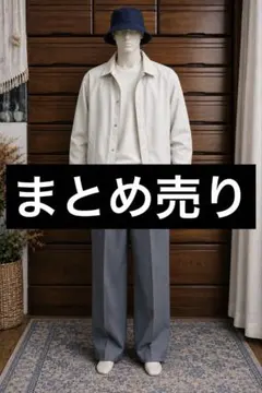 コーチジャケット　タックワイドパンツ　エアリズムコットンUVカットTシャツ