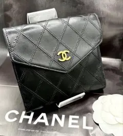美品✨CHANEL ✨ココマーク✨ビコローレ ブラック 二つ折り財布のサムネイル