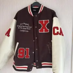 XLARGE スタジャン ブラウン/ホワイト 91 - メルカリ
