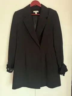 黒 テーラードジャケット ロング丈