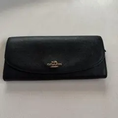 COACH ネイビー 二つ折り財布 - メルカリ