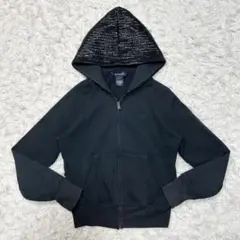 希少 ラルフローレン ジップアップパーカー ポニー 黒 ブラック 短丈 y2k