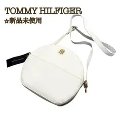 【新品】トミーヒルフィガー ラウンドショルダーバック 丸型 THロゴ 白