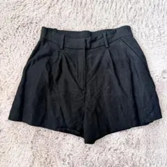 H&Mリネンブレンド ブラック ショートパンツ EUR 38