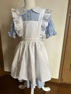 120 アリス風ワンピース、エプロン、カチューシャ