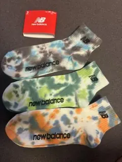 ニューバランス　靴下　新品　3枚組　25〜27 NB ダイダイ柄　ソックス