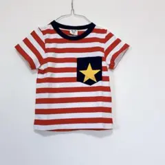 韓国子供服 ボーダー半袖Tシャツ トップス ボーダートップ 星 スター 90