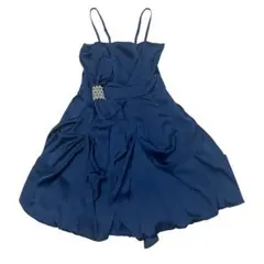 ネイビー スリップドレス パールベルト付き