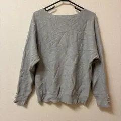 グレー 長袖 ニット セーター トップス オフショルダー シンプル ナチュラル