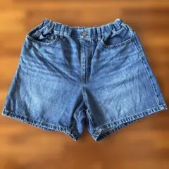 【UNIQLO kids】160 デニムショートパンツ　ブルー