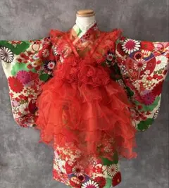 【新作】七五三 着物 ハンドメイド 女の子　被布 レース被布