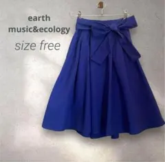 earth music&ecology フレアスカート リボン ウエストゴム
