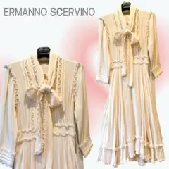 【美品】ERMANNO SCERVINO 上質シルク フリルワンピース ドレスのサムネイル