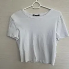 ZARA 半袖 クルーネックミニ丈 Tシャツ ホワイトのサムネイル