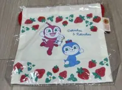 アンパンマンミュージアム限定　いちご柄　コップ袋　巾着　ドキンちゃんコキンちゃん