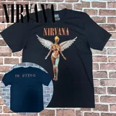 【XLサイズ】ニルヴァーナ☆バンドTシャツ　デカロゴ　両面プリント　ブラック
