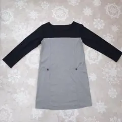 美品 ワンピース 授乳服 長袖 グレー 紺　マリオン　marion　チュニック