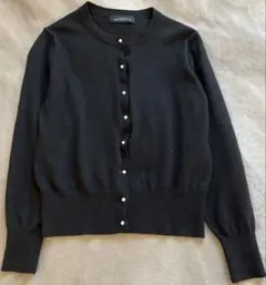 GREEN LABEL RELAXING 黒ウール100パールボタンカーディガン