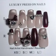 ネイルチップ 韓国 ワンホン ちゅるん クリスマス バレンタイン ①