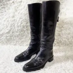 SARTORE レザー　ロングブーツ 23 ジョッキーブーツ ジップ　革のサムネイル