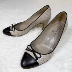 シャネル CHANEL パンプス 23cm ベージュ ココマーク ヒールのサムネイル