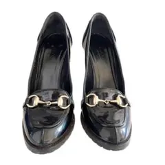GUCCI グッチ　ホースビット　エナメル　パンプス　36 ブラック