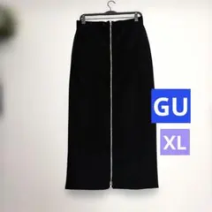 GU ジーユー　フロントジップナローロングスカート XL ブラック
