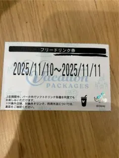 ディズニー　バケパ　フリードリンク券